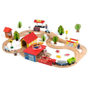 69 Piece Wondertoys Wooden Train Track