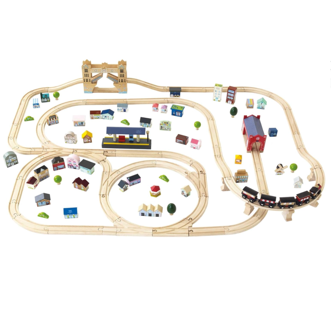 120 Piece London Wooden Train Set
